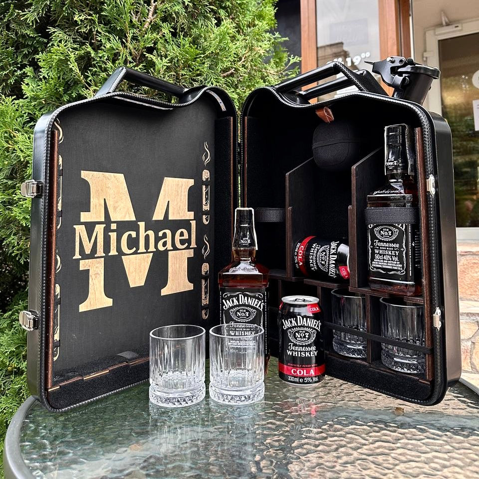 20 L Original Whiskey Set, Jerry Can Mini Bar, Custom Fuel Bar, Wooden Set  for Two With Stones, Camping Mini Bar, Personalized Gift for Him -   Denmark