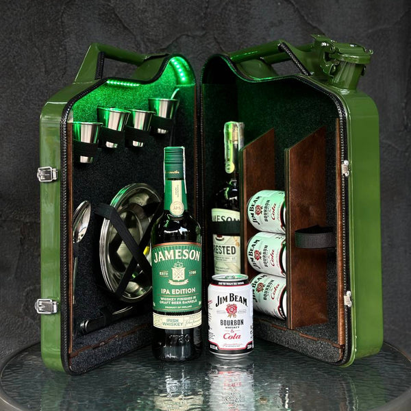 Jerry can mini bar. Custom original gift, fuel bar, canister, camping bar, party bar, wine and whiskey bar