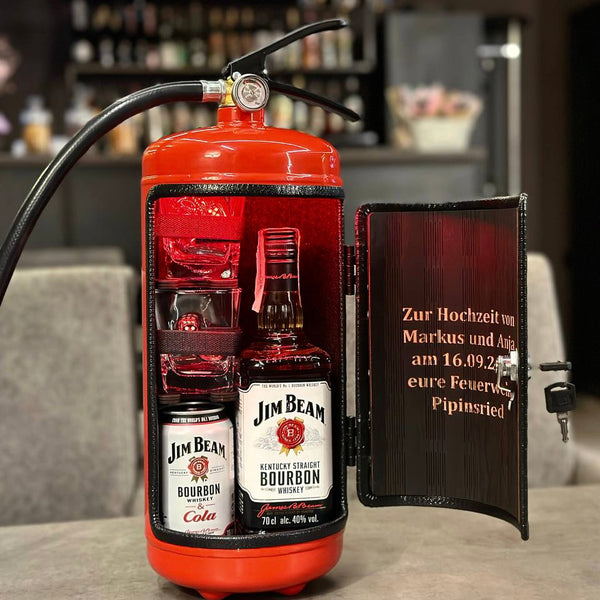 Birthday Gift Fire Extinguisher Bar With Personal Engraving, Fire Extinguisher Mini Bar, Whiskey Minibar For Firefighters, Custom Fuel Bar