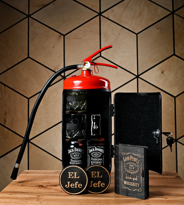 Fire extinguisher whiskey bar