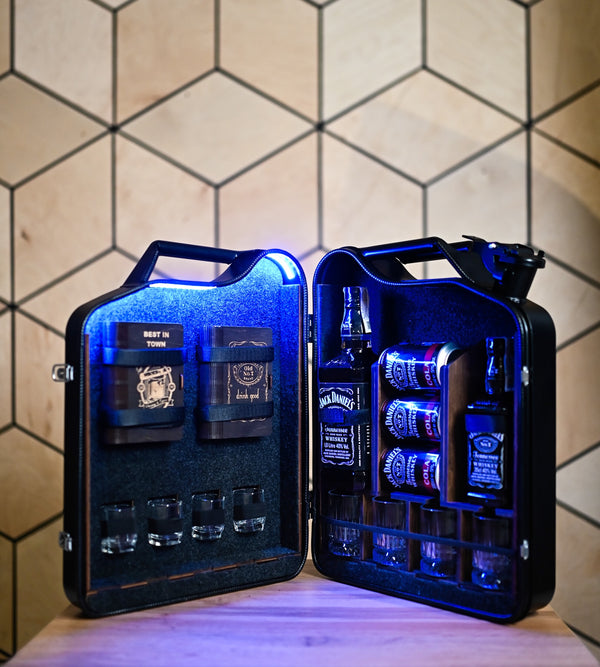 20L JerryCan with box for cigars and whiskey stones