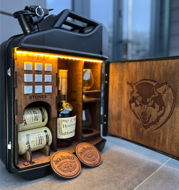 Jerrycan Minibar 20L with whiskey stones
